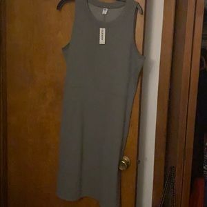 Grey business casual knee length dress